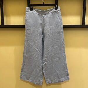 LOFT, Blue, Linen Crop Pants, Size Small Petite